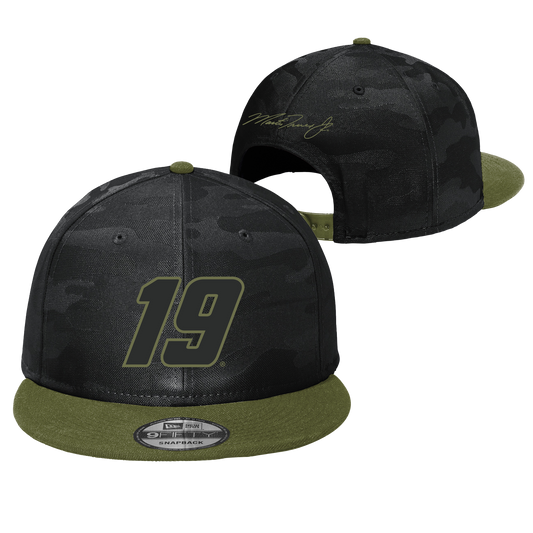 #19 Black Camo/Army Green Flat Bill Snapback