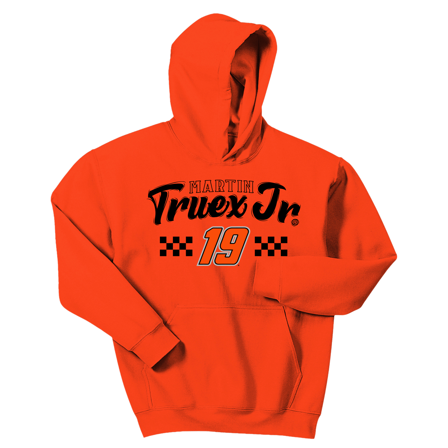 Youth MTJ Sketch Checkers Hoodie Orange